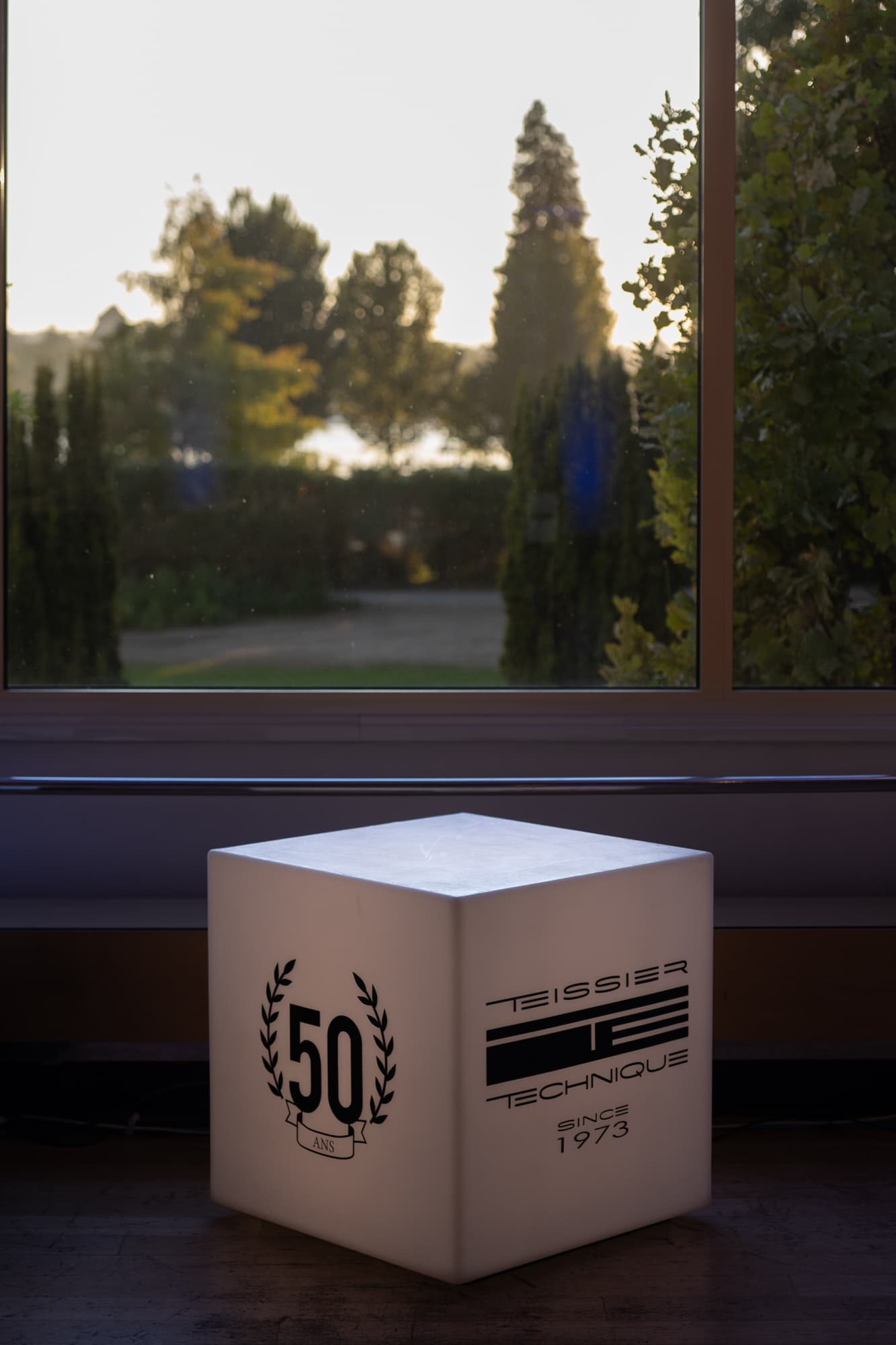 Coffret aux couleurs d’un anniversaire d’entreprise, détail de décoration
